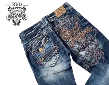 RED PEPPER 자수 데님 팬츠
