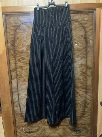 하이웨스트 스트라이프 와이드 레그 큐롯