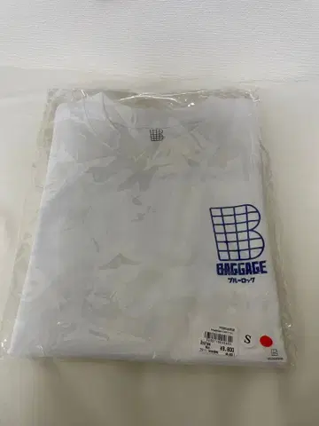 블루 록 이세탄 BAGGAGE 로고 프린트 T셔츠 S 사이즈 화이트