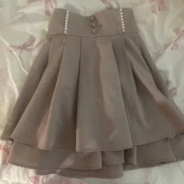 Ank Rouge 백 리본 2단 스커트