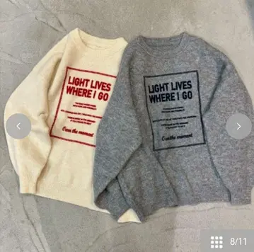 시마무라 NON 니트 스웨터 화이트 S & 그레이 S 2장 세트