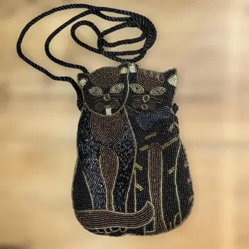 고양이 디자인 비즈 숄더백