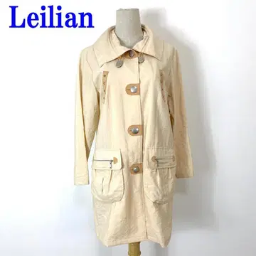 Leilian 레리안 얇은 소재 코트 오렌지 실크 나일론 7 C3098