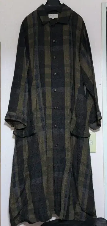 새상품 브라스브람 울 체크 롱 코트 해밀턴 에센스