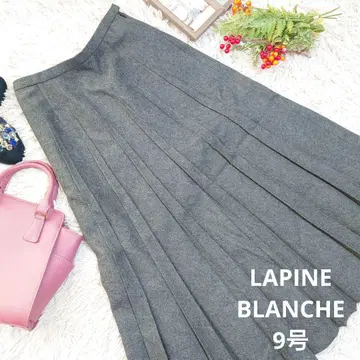 새상품급 일본제 LAPINE BLANCH 울 플리츠 스커트 (M) 그레이