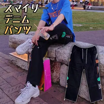 90city 스마일리 스트레이트 데님 팬츠