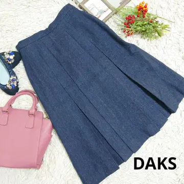90s DAKS 울 스커트 ( L 상당 ) 다크 네이비