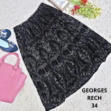 일본제 GEORGE RECH 스커트 (34) 꽃무늬/벨로아