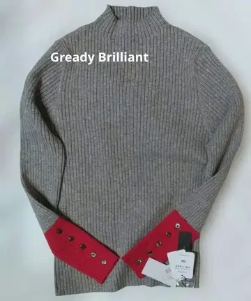 [ 2024 AW 새상품 ] 리브 보틀넥 소매 바이컬러 니트