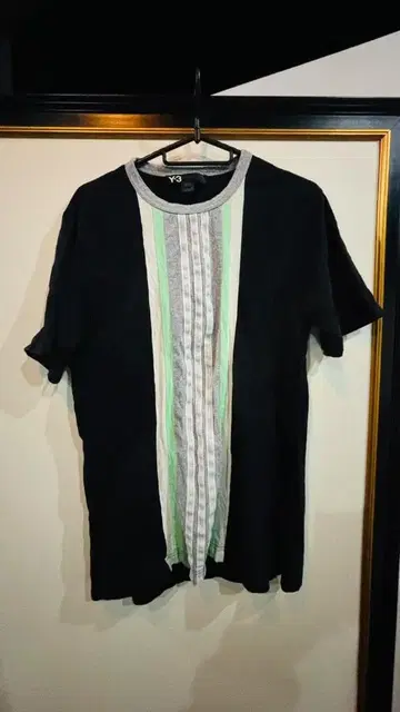 Y-3 스트라이프 디자인 크루넥 티셔츠