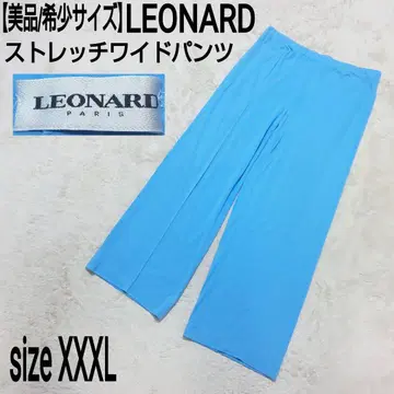 새상품급/레어 사이즈 LEONARD 스트레치 와이드 팬츠 이지 팬츠 블루