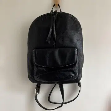 천연 가죽 블랙 백팩