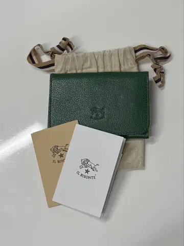 일비종떼 명함지갑 카드 케이스 로고 엠보 가죽 그린