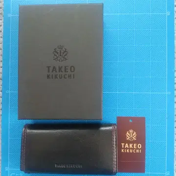 [ 미사용 ] TAKEO KIKUCHI 블랙 3단 폴더형 가죽 키케이스
