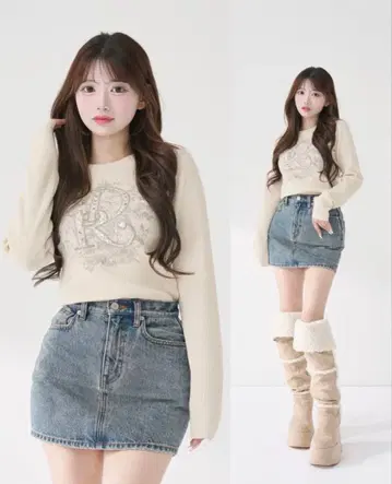 DR 비쥬 플라워 리브 니트탑 ivo