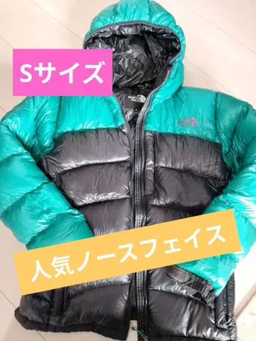 THE NORTH FACE 후드 부착 다운 자켓 S 블랙/그린