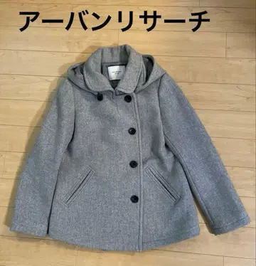 URBAN RESEARCH DOORS 그레이 더플 코트 숏코트