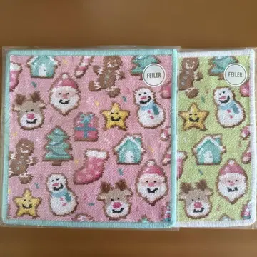 러브러리 바이 페이 페이 크리스마스 쿠키 손수건 2개 세트 새상품