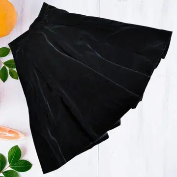 플레어 스커트 무릎 기장 벨로아 벨벳 포멀 레이온 S 구제 의류