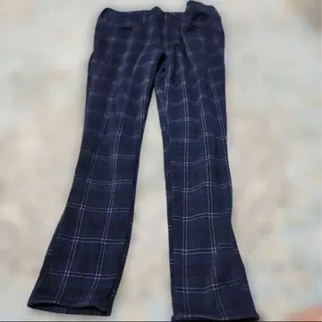 속기모 팬츠 3L URAMOCO 브랜드 네이비 체크 무늬