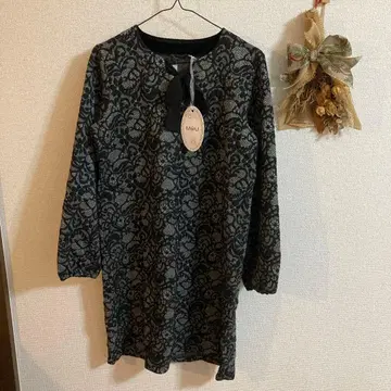 미사용 새상품 정가 17,000엔 결혼식 MOU 블랙 실버 레이스 원피스