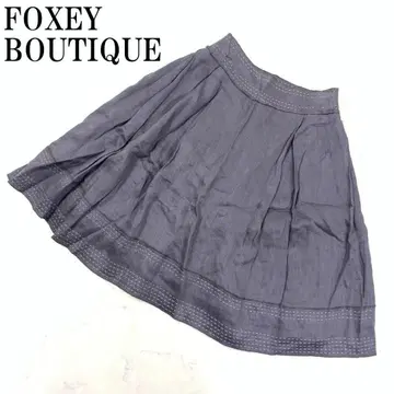 LA7481 폭시 부티크 린넨 100% 플레어 스커트 그레이 38