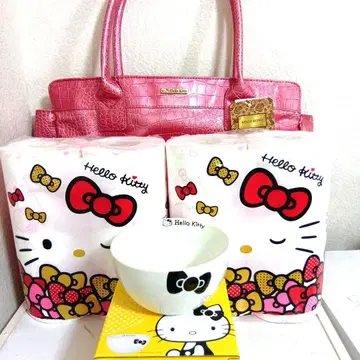 [ 헬로키티 ] 화장지 와 보울, 백 세트