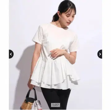 미사용 택 포함*Mystrada 마이 스트라다 페플럼 도킹 티셔츠