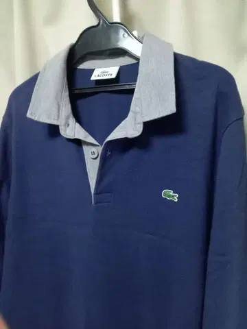 라코스테 피케 셔츠 면 100% 네이비 컬러