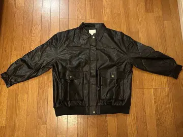 새상품 [ JaVa 콜라보 ] 페이크 레더 빈티지 오버 사이즈 블루종