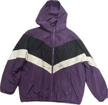 바이컬러 후드 부착 자켓