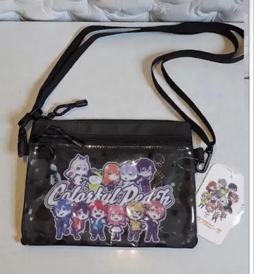 컬러풀 피치 사코슈 블랙 숄더백 캐릭터 굿즈
