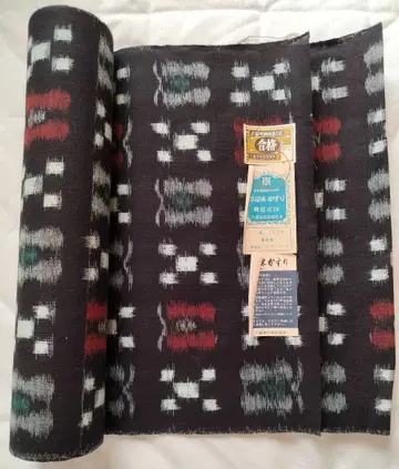 쿠루메 카스리 원단 블랙 베이스 무늬