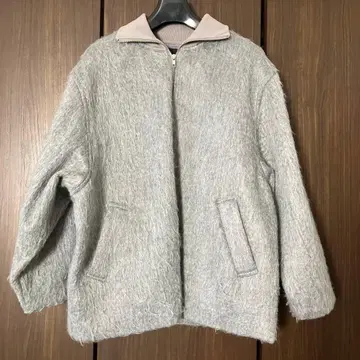 KBF 그레이 샤기 자켓