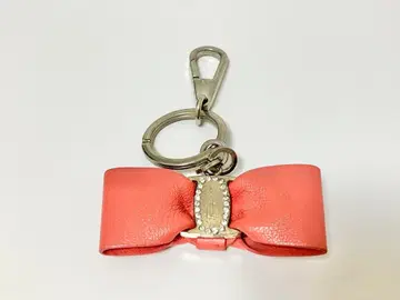페라가모 리본 키링 핑크