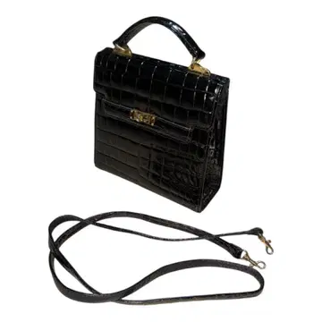 J&R 제이앤알 크로커다일 엠보 핸드백 블랙
