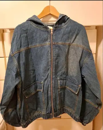 YoungerSong 데님 지퍼 후드티