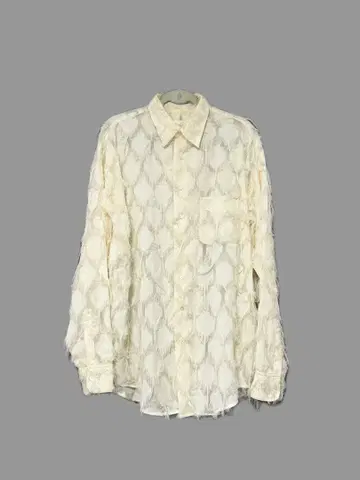 seyto 프린지 아이보리 긴팔 셔츠