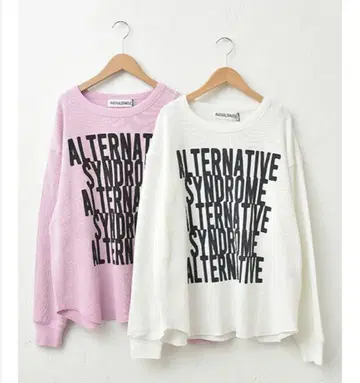 ALTERNATIVE 와플 풀오버 핑크