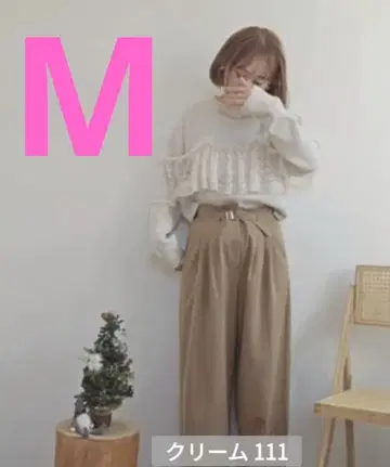 yuu 레이스 도킹 니트 M 크림 시마무라