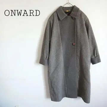 온워드 울 코트 2버튼 그레이 넉넉한 성인 레이디 모 100%