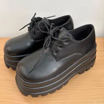 새상품 경량! 통굽 로퍼 9cm 블랙 22.0~22.5cm