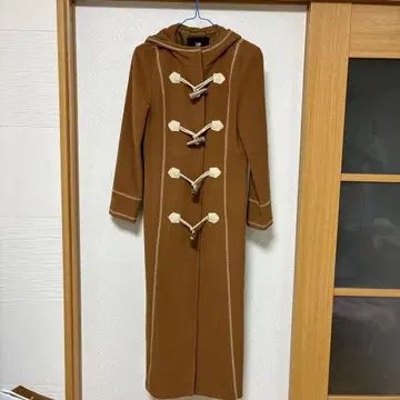 VIVAYOU 후드 부착 브라운 롱 코트