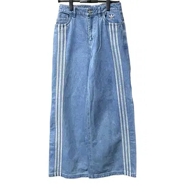 [미사용 택 포함] adidas 데님 팬츠 와이드 레그 28