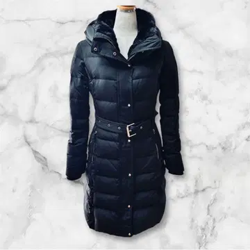 자라 베이직 블랙 A라인 다운 자켓 후드 벨트