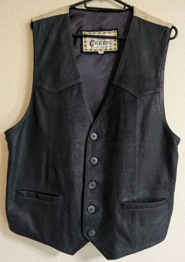CREEKS 가죽 베스트 L