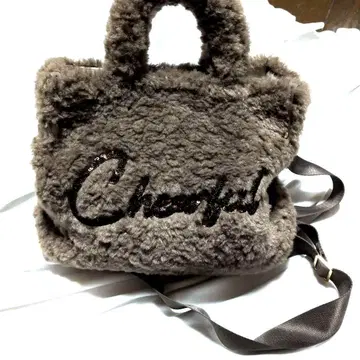 YAMAD 브라운 퍼 토트백 Cheerful 미사용 새상품