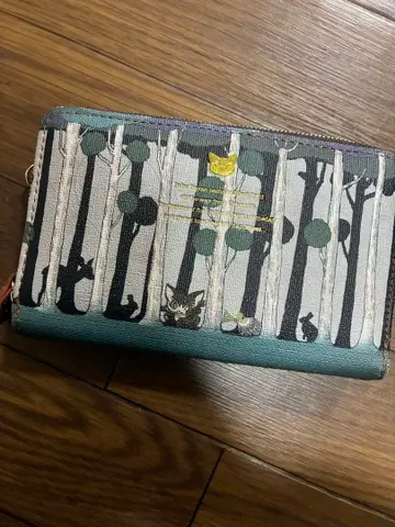 고양이 다얀 이케다 아키코 와치필드 2단 접이식 지갑 카니칸 부착 스냅식