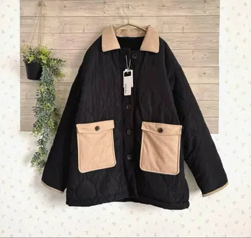 택 포함 새상품 mitis 보아 안감 퀼팅 자켓 코트