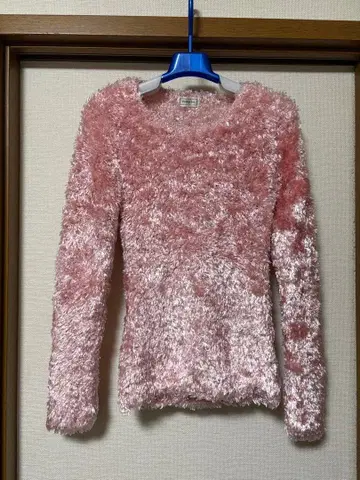 hysterics 샤기 후와후와 핑크 긴팔 니트